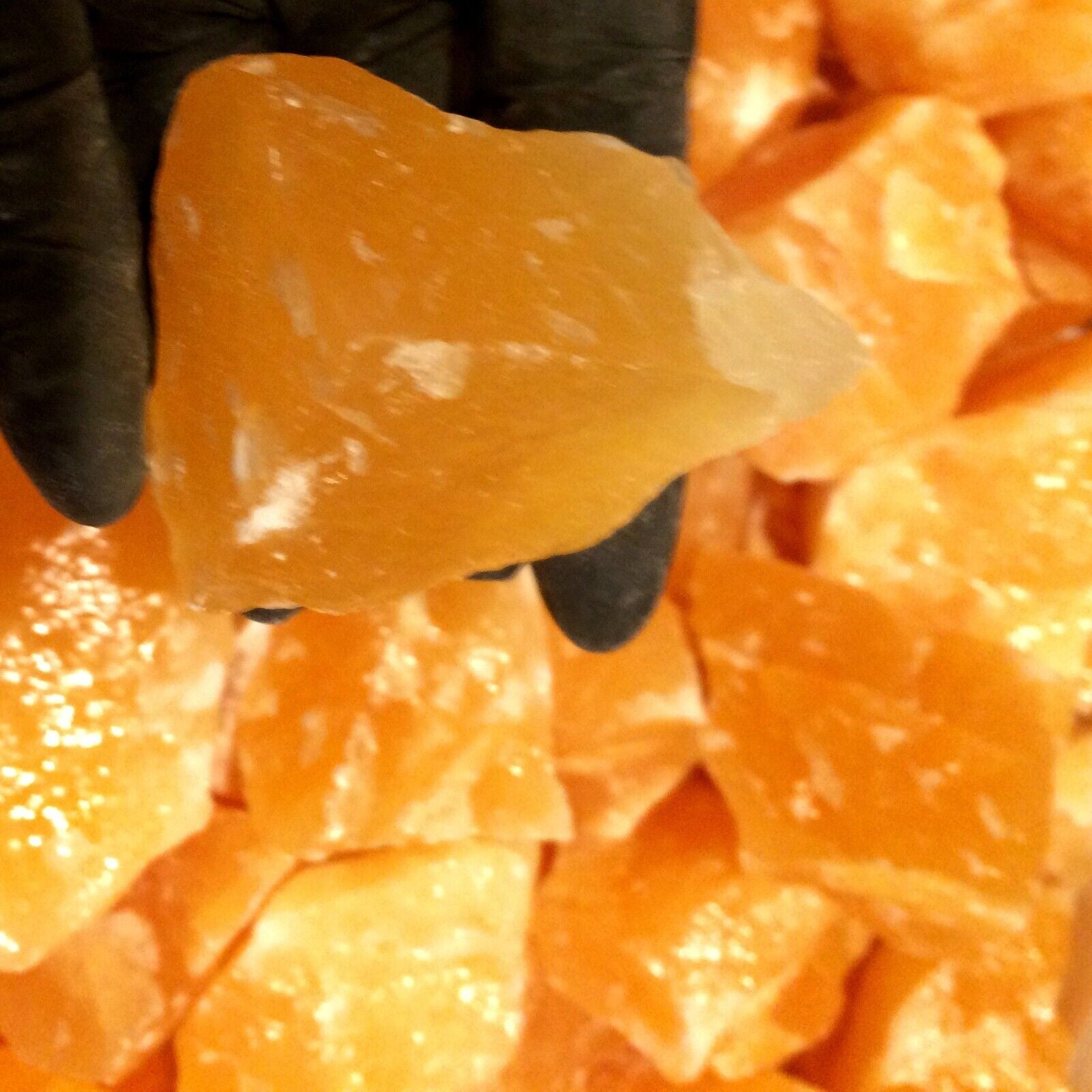 1/2 Lb Raw Stone Calcite Orange Natural Crystal Gemstone Raw Stone for Creativity and Positivity