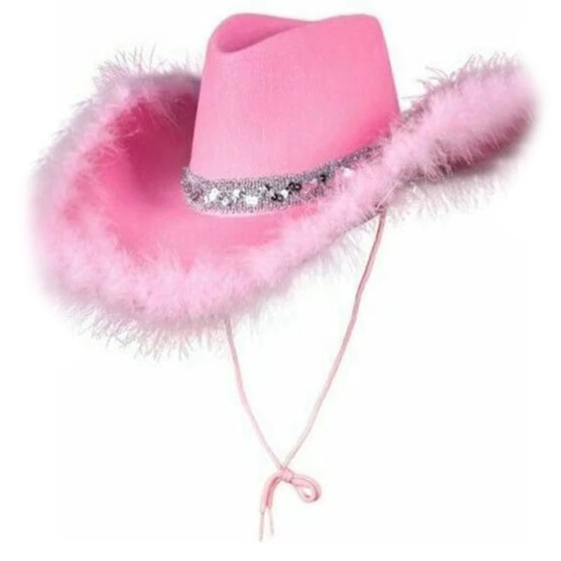 Sequin Cowgirl Hat Women Bachelorette Party Cowboy Hats Party Props Cowgirl Cosplay for Women Party Birthday Party Hats