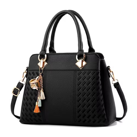 Fashion Women Handbags Tassel PU Leather Totes Bag Top-Handle Embroidery Crossbody Bag Shoulder Bag Lady Simple Style Hand Bags