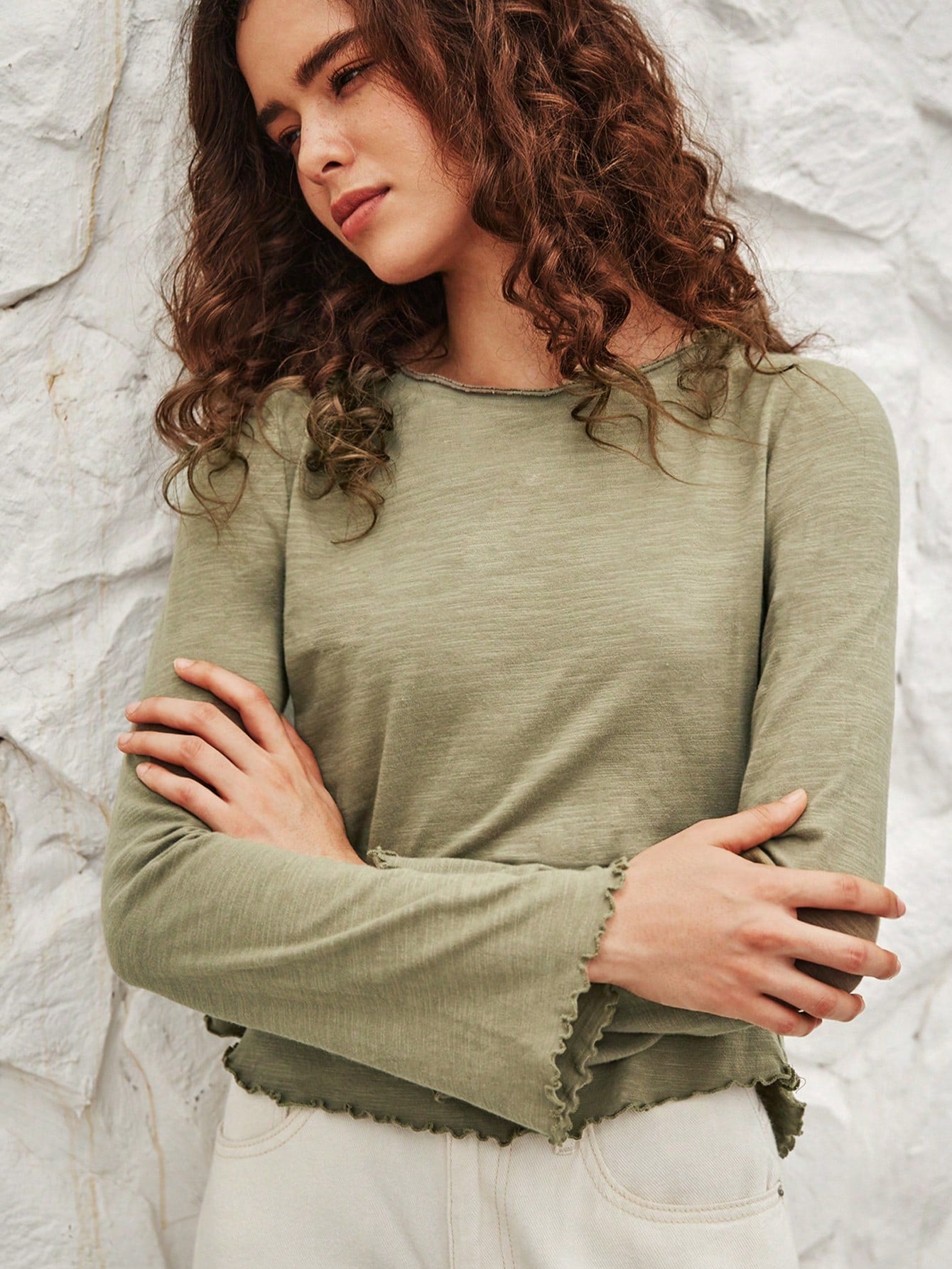 Bohemela Solid Lettuce Trim Tee