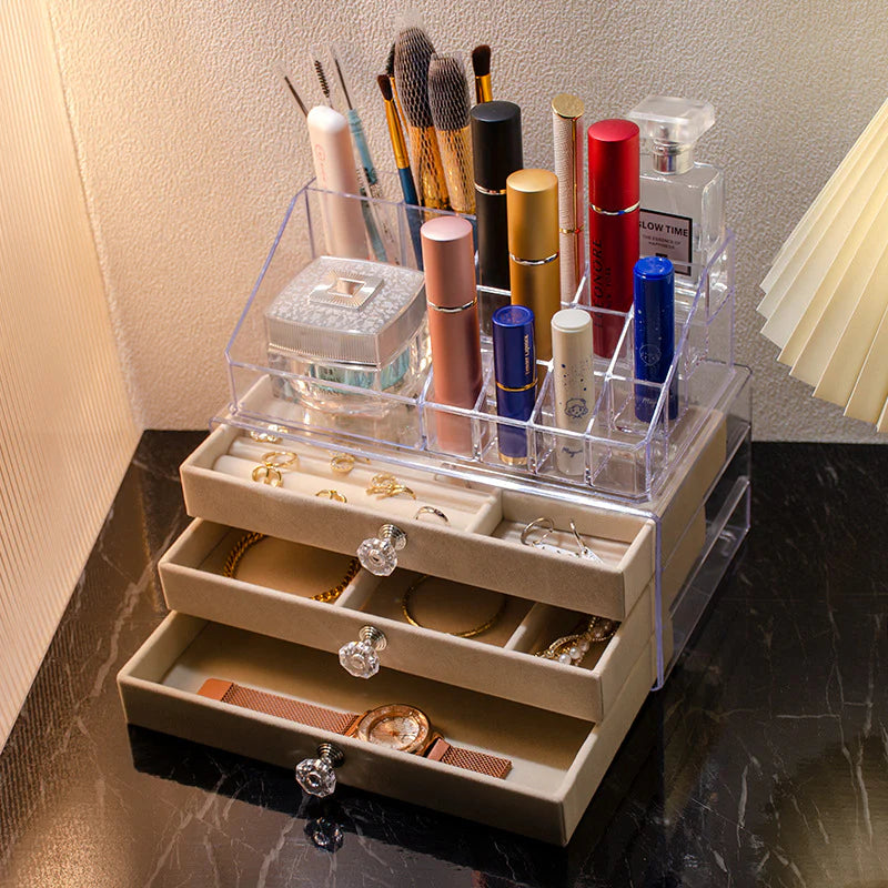 Large Empress Multi-Grid Velvet Jewelry Box