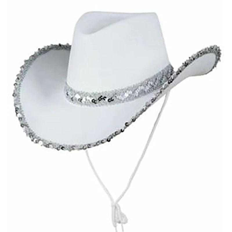 Sequin Cowgirl Hat Women Bachelorette Party Cowboy Hats Party Props Cowgirl Cosplay for Women Party Birthday Party Hats