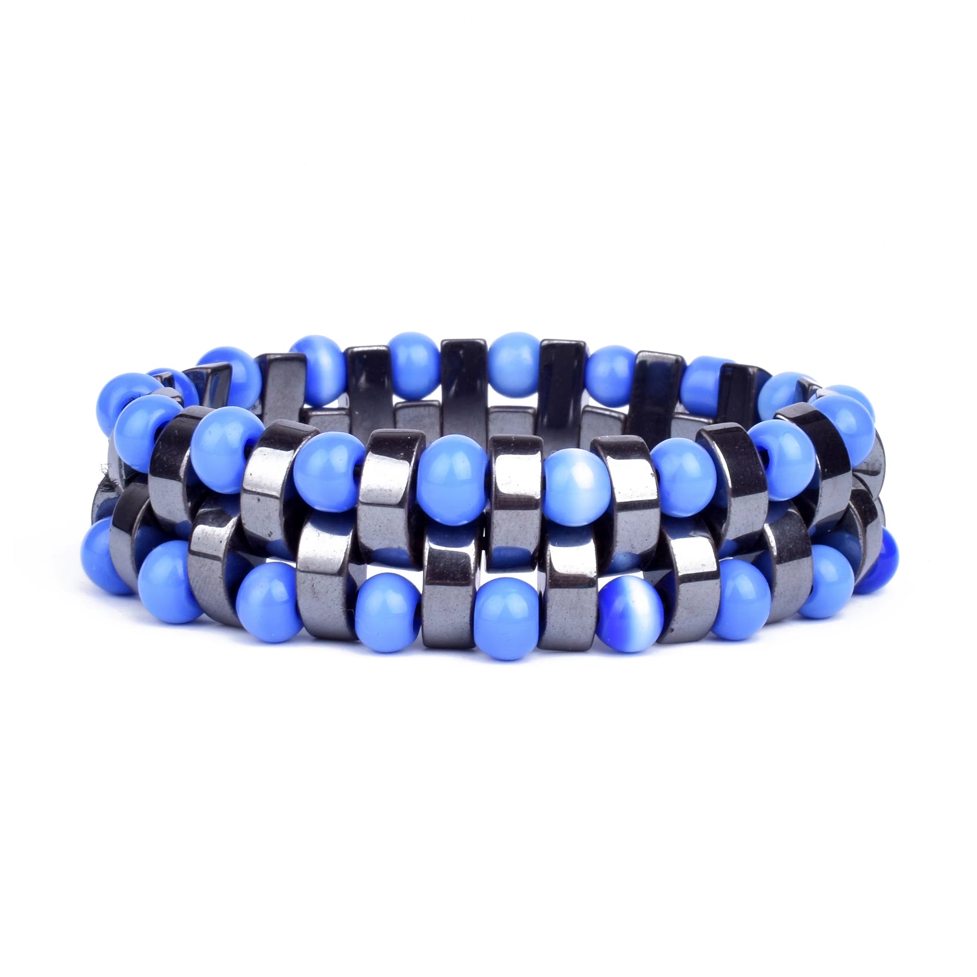Classical Wave Hematite Energy Bracelets Men Nature High Polish Hematite Magnetic Bracelets for Women New Fashion Energy Jewelry