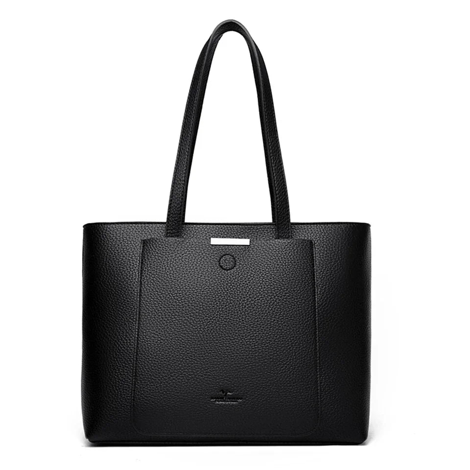 Genuine Brand Soft Pu Leather Hand Bags Big Handbags Women Shoulder Bags for Laptop Luxury Designer Tote Shopping Top Handle Bag
