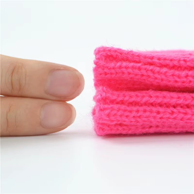 New Women Fingerless Gloves Arm Warmers Goth Knitted Kawaii Work Gloves Ankle Wrist Sleeves Harajuku Anime Cosplay Accessories