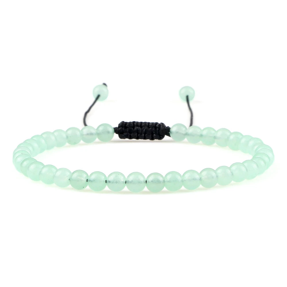 Adjustable Mini Natural Stone Lava Tiger Eye Beaded Bracelets & Bangle for Women Men Chakra Beads Braided Bracelet Charm Jewelry