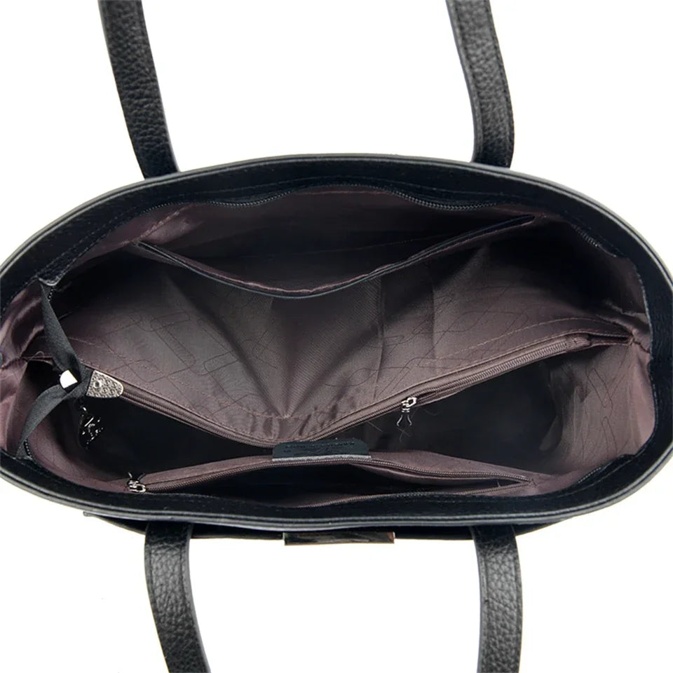 Genuine Brand Soft Pu Leather Hand Bags Big Handbags Women Shoulder Bags for Laptop Luxury Designer Tote Shopping Top Handle Bag