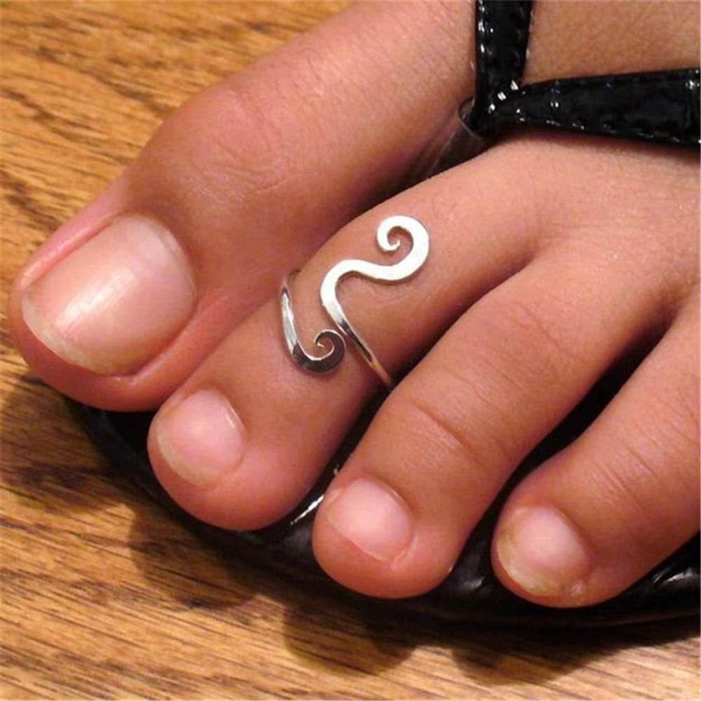 Handmade Jewelry Adjustable Toe Ring Womens Beautiful Stylish Silver Color Boho Trop Small Size Ringical Open Foot Rings