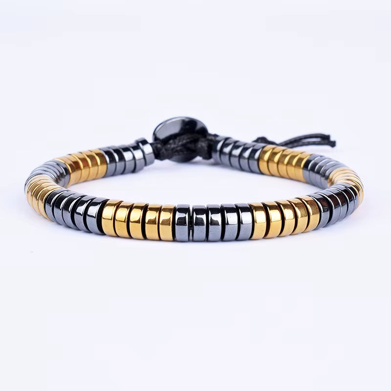 Classical Wave Hematite Energy Bracelets Men Nature High Polish Hematite Magnetic Bracelets for Women New Fashion Energy Jewelry