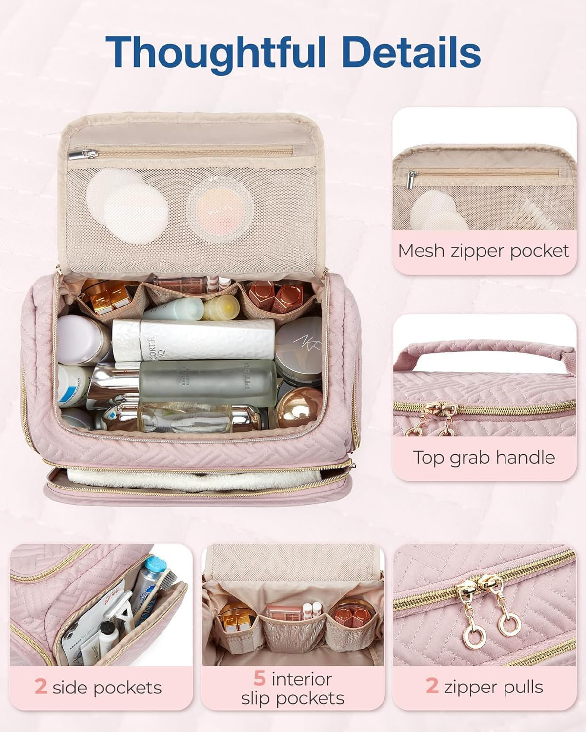 Travel Organizer Bag with Handle for Various Accessories