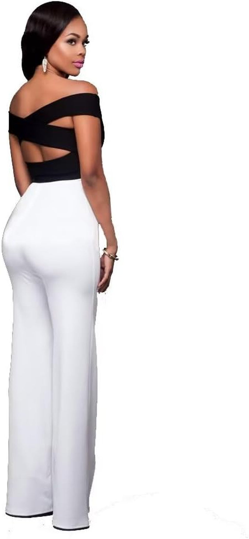 Empress Stretchy High Waisted Wide Leg Button-Down Pants with flare