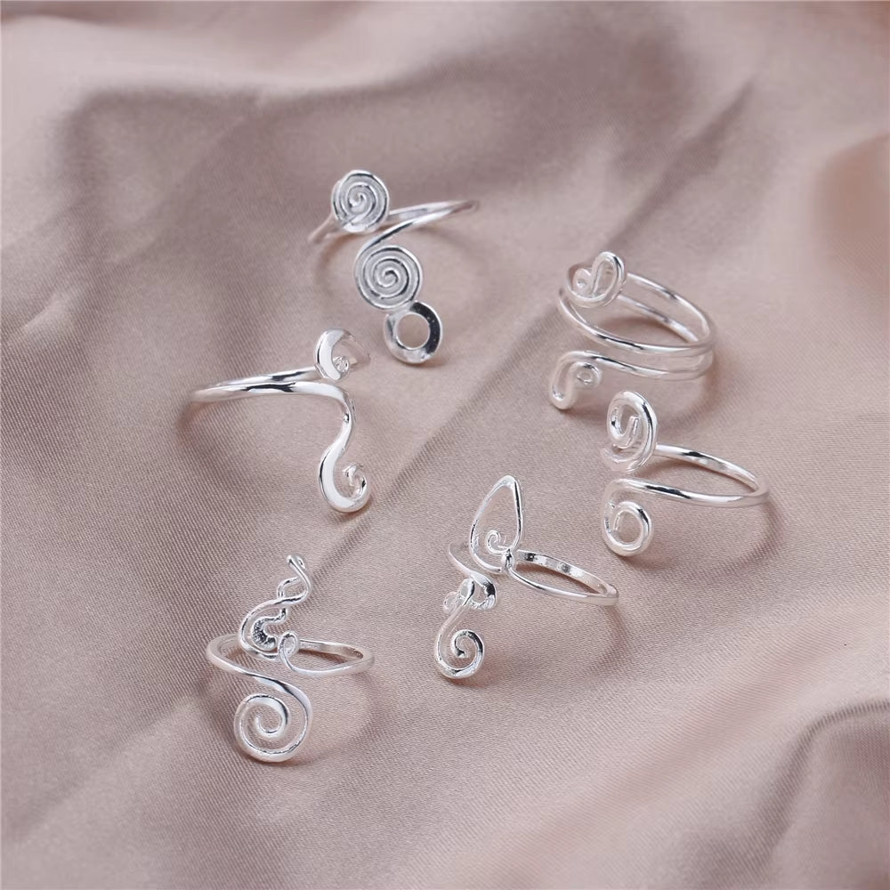 Handmade Jewelry Adjustable Toe Ring Womens Beautiful Stylish Silver Color Boho Trop Small Size Ringical Open Foot Rings