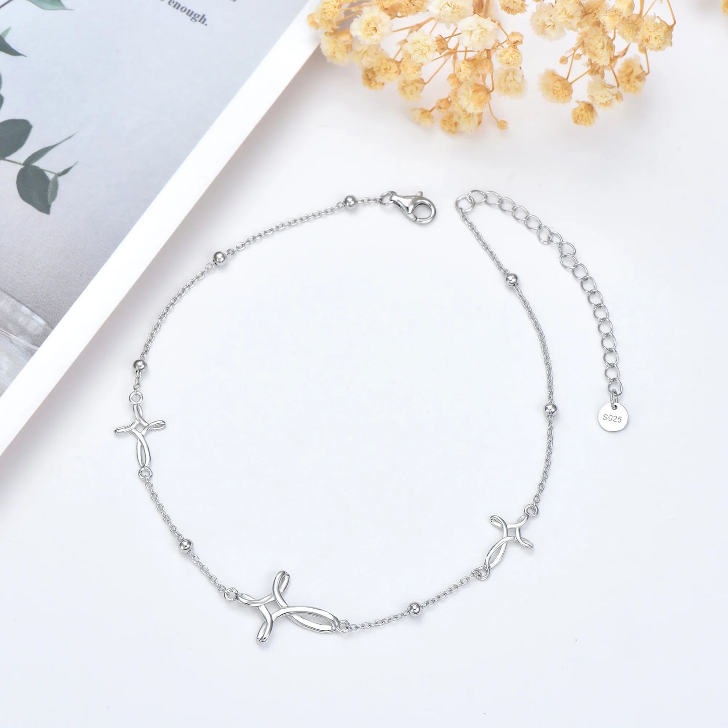 S925 Sterling Silver Cross Celtic Knot Ankle Bracelets Birthday Anniversary Mothers Day Christmas Gifts for Women