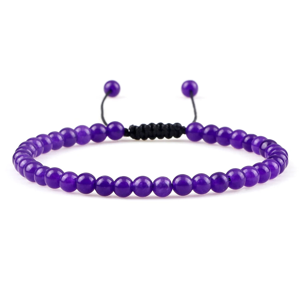 Adjustable Mini Natural Stone Lava Tiger Eye Beaded Bracelets & Bangle for Women Men Chakra Beads Braided Bracelet Charm Jewelry