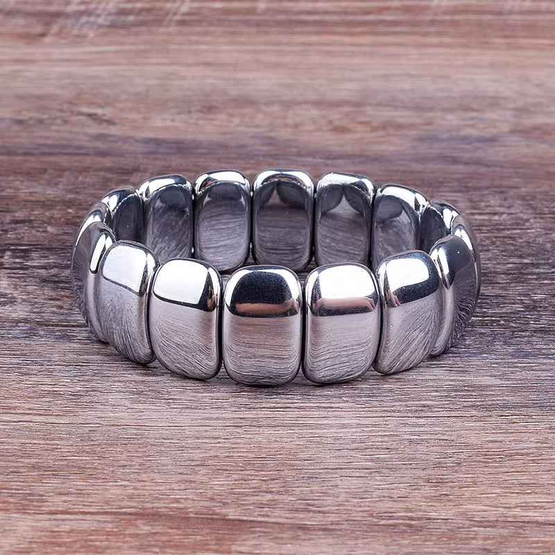 Classical Wave Hematite Energy Bracelets Men Nature High Polish Hematite Magnetic Bracelets for Women New Fashion Energy Jewelry