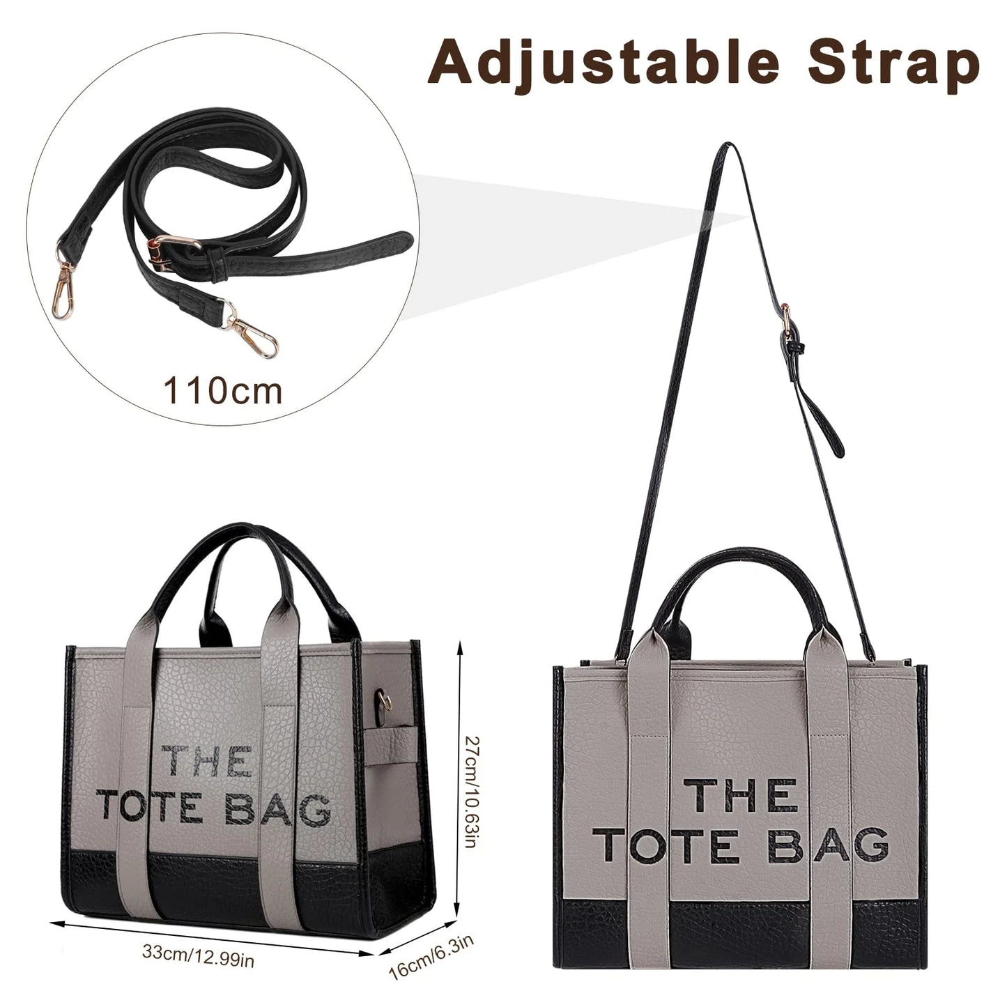 Tote Bags,Leather White Leisure Bags with Zipper,Medium Shopping School Handbags for Women