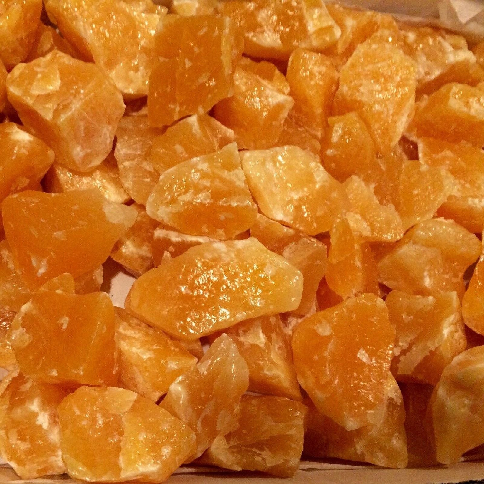 1/2 Lb Raw Stone Calcite Orange Natural Crystal Gemstone Raw Stone for Creativity and Positivity