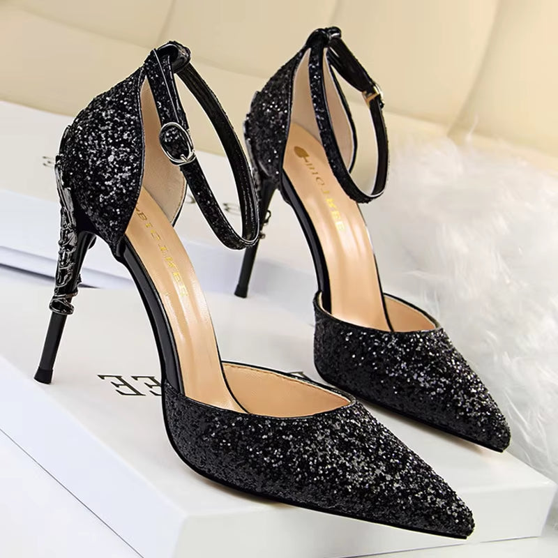 Shoes Heels 2026 New Woman Pumps Sequins High Heels Women Shoes Fashion Ladies Shoes Gold Sliver Stiletto Heels Sandals