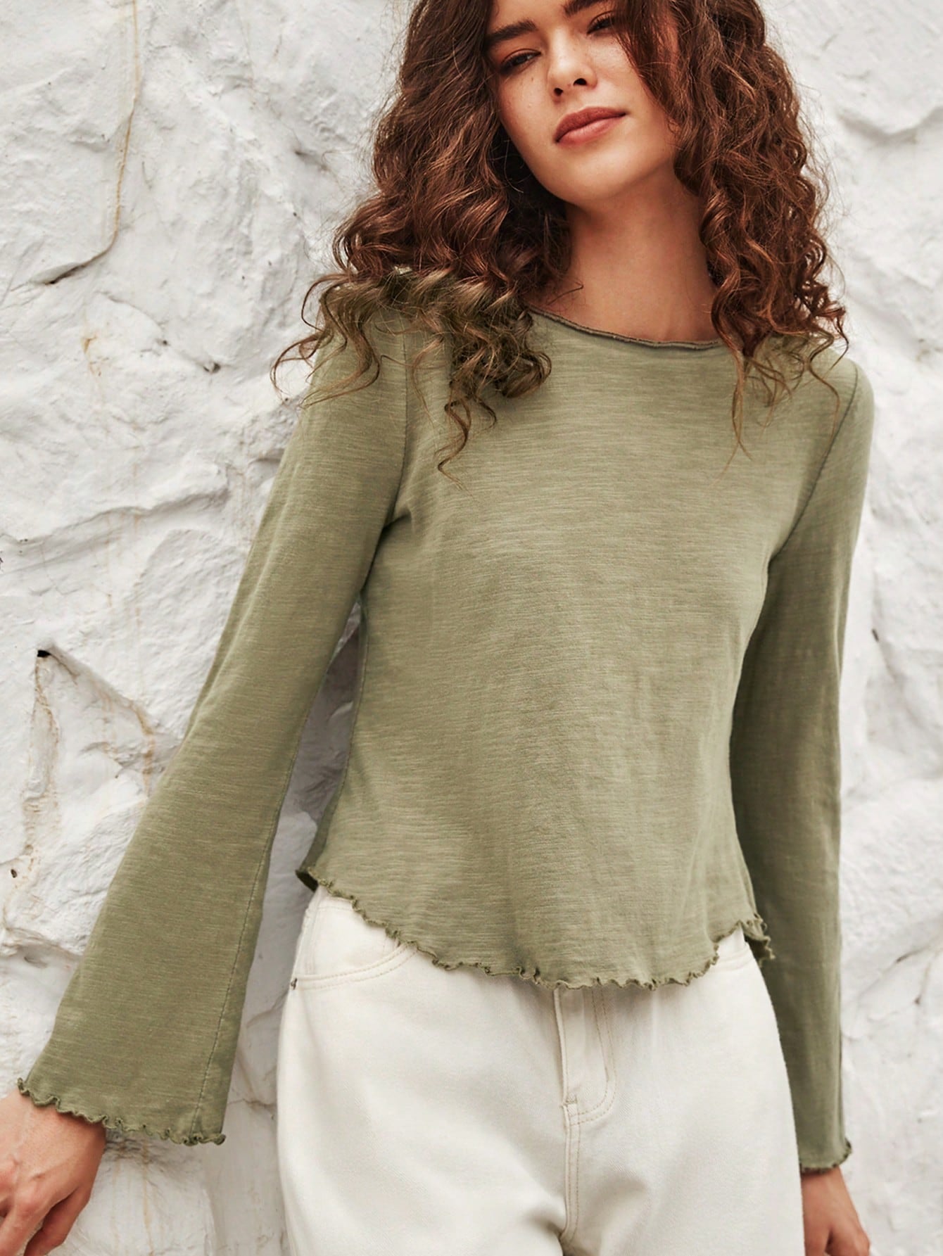 Bohemela Solid Lettuce Trim Tee