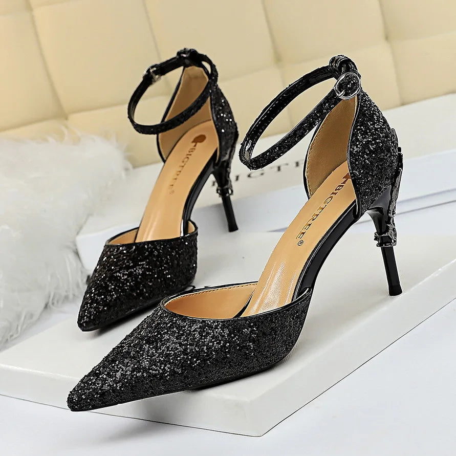 Shoes Heels 2026 New Woman Pumps Sequins High Heels Women Shoes Fashion Ladies Shoes Gold Sliver Stiletto Heels Sandals