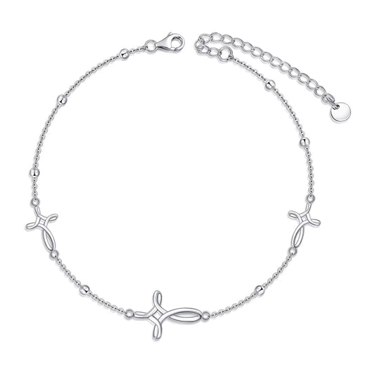 S925 Sterling Silver Cross Celtic Knot Ankle Bracelets Birthday Anniversary Mothers Day Christmas Gifts for Women