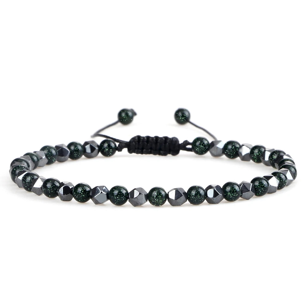 Adjustable Mini Natural Stone Lava Tiger Eye Beaded Bracelets & Bangle for Women Men Chakra Beads Braided Bracelet Charm Jewelry